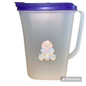 Custom Tupperware Slim Line 2 Quart Pitcher  Purple Flip Top Lid 2009C-1 2010B-4